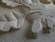 Bespoke Hand-Carved Stone Fireplace with Acorn Artwork 6