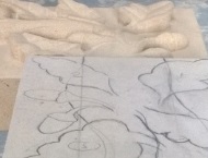 Bespoke Hand-Carved Stone Fireplace with Acorn Artwork 8