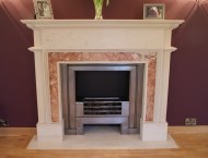 Bespoke hand-carved stone fireplace