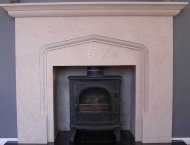 Natural stone fireplace